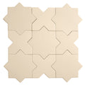 Ecru taupe 7 inch star and 5 inch cross matte porcelain floor and wall tile set
