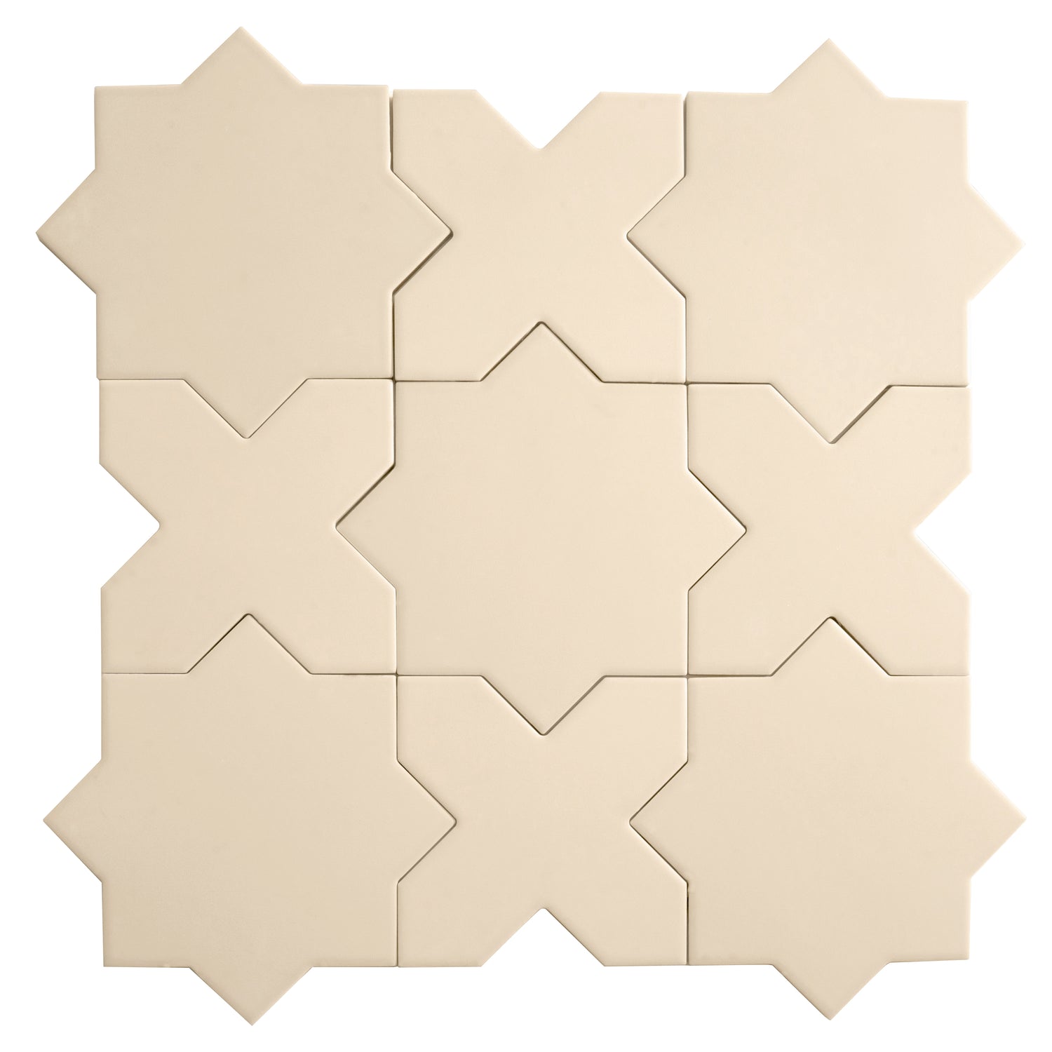 Ecru Taupe 7" Star with 5" Cross Matte Porcelain Wall and Floor Tile (10.62 sq ft/case) - 68 Pack
