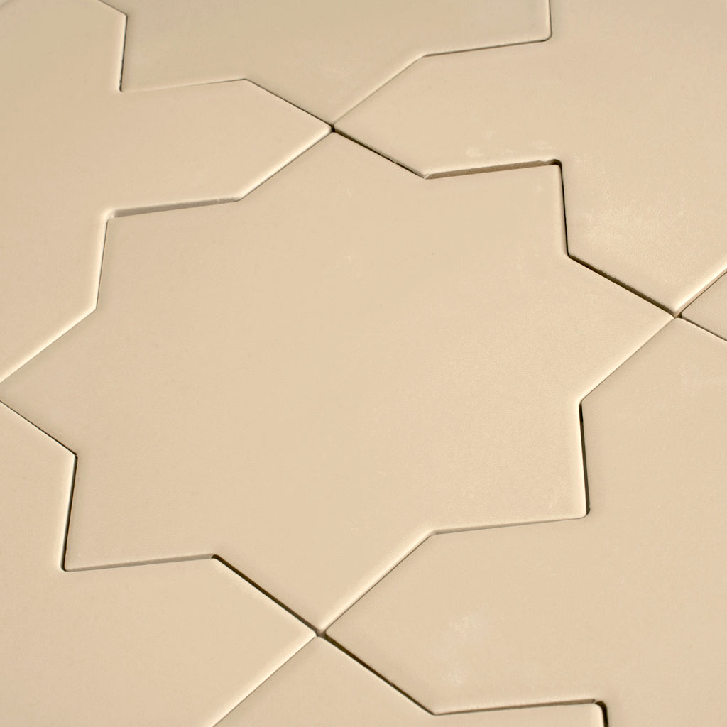 Seville 6.6 in. x 6.6 in. Matte Ecru Taupe Porcelain Star Wall and Floor Tile (5.31 sq ft/case) - 34 Pack