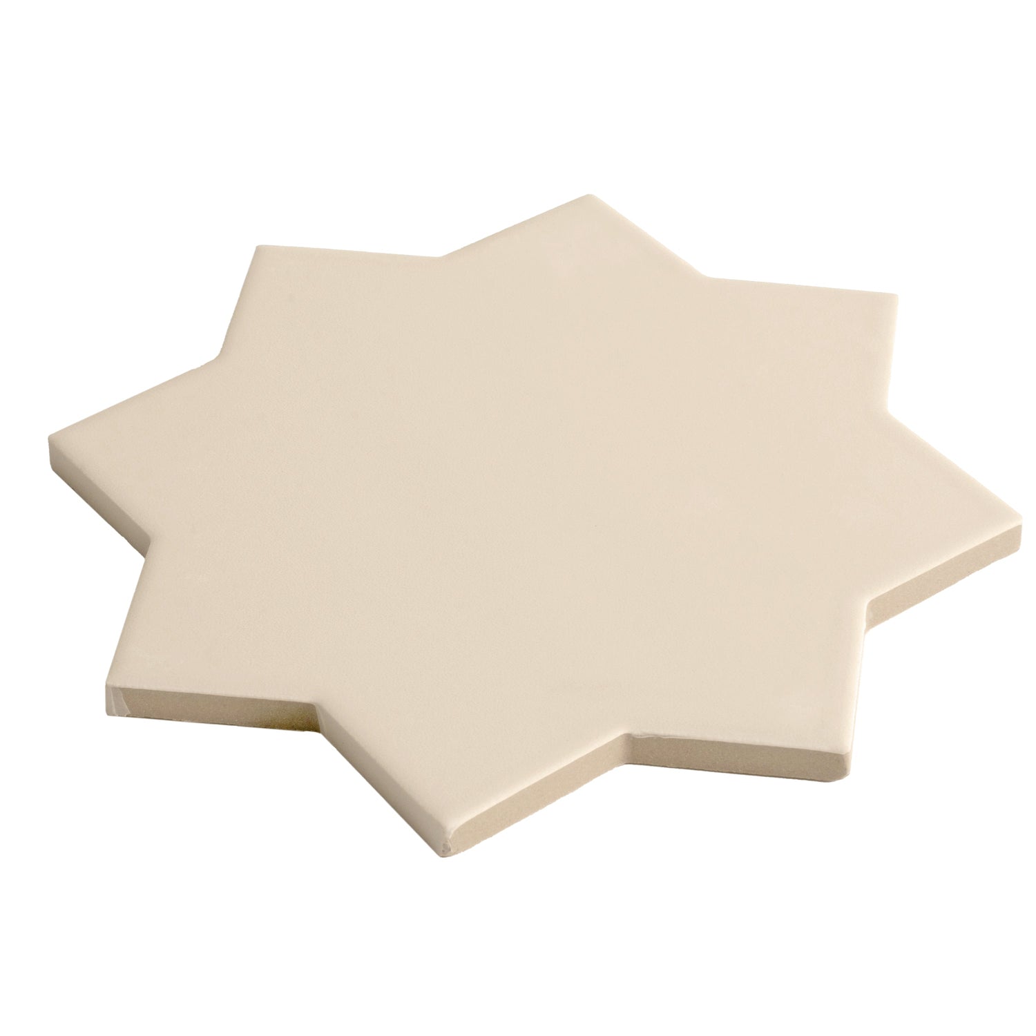 Ecru Taupe 7" Star with Pure White 5" Cross Matte Porcelain (10.62 sq ft/case) - 68 Pack-sample