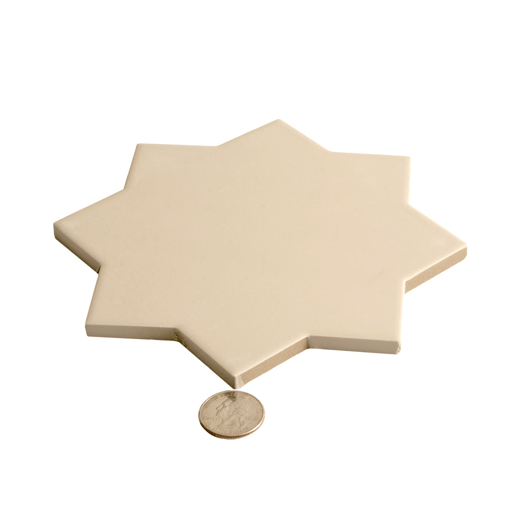 Seville 6.6 in. x 6.6 in. Matte Ecru Taupe Porcelain Star Wall and Floor Tile (5.31 sq ft/case) - 34 Pack