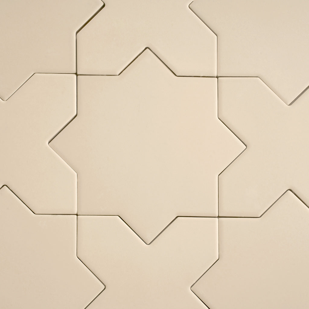 Seville 6.6 in. x 6.6 in. Matte Ecru Taupe Porcelain Star Wall and Floor Tile (5.31 sq ft/case) - 34 Pack