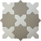 Ecru Taupe 7" Star with Pure White 5" Cross Matte Porcelain (10.62 sq ft/case) - 68 Pack