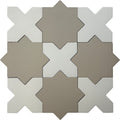 Sample - Ecru Taupe 7" Star with Pure White 5" Cross Matte Porcelain Tile (10.62 sq ft/case) - 68 Pack