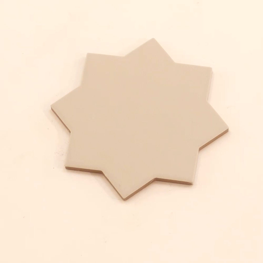 Seville 6.6 in. x 6.6 in. Matte Ecru Taupe Porcelain Star Wall and Floor Tile (5.31 sq ft/case) - 34 Pack