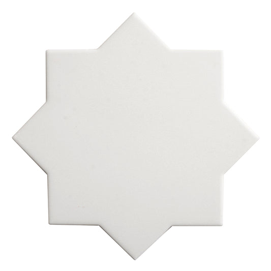 Seville 6.6 in. x 6.6 in. Matte Pure White Porcelain Star Wall and Floor Tile (5.31 sq ft/case) - 34 Pack