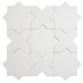Sample - Pure White 7" Star with 5" Cross Matte Porcelain Wall and Floor Tile (10.62 sq ft/case) - 68 Pack