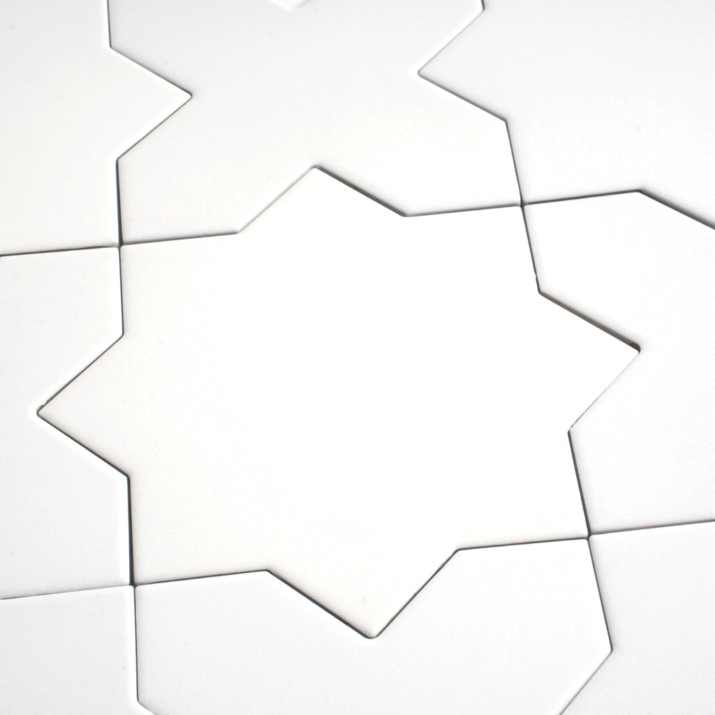 Seville 6.6 in. x 6.6 in. Matte Pure White Porcelain Star Wall and Floor Tile (5.31 sq ft/case) - 34 Pack