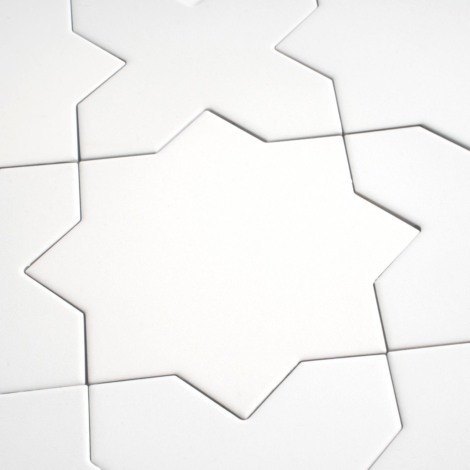 Sample - Pure White 7" Star with 5" Cross Matte Porcelain Wall and Floor Tile (10.62 sq ft/case) - 68 Pack