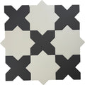 Sample - Pure White 7" Star with Graphite Black 5" Cross Matte Porcelain Tile (10.62 sq ft/case) - 68 Pack