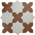 Sample - Pure White 7" Star with Terracota 5" Cross Matte Porcelain Tile (10.62 sq ft/case) - 68 Pack