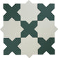 Pure White 7" Star with Sage Green 5" Cross Matte Porcelain (10.62 sq ft/case) - 68 Pack-sample
