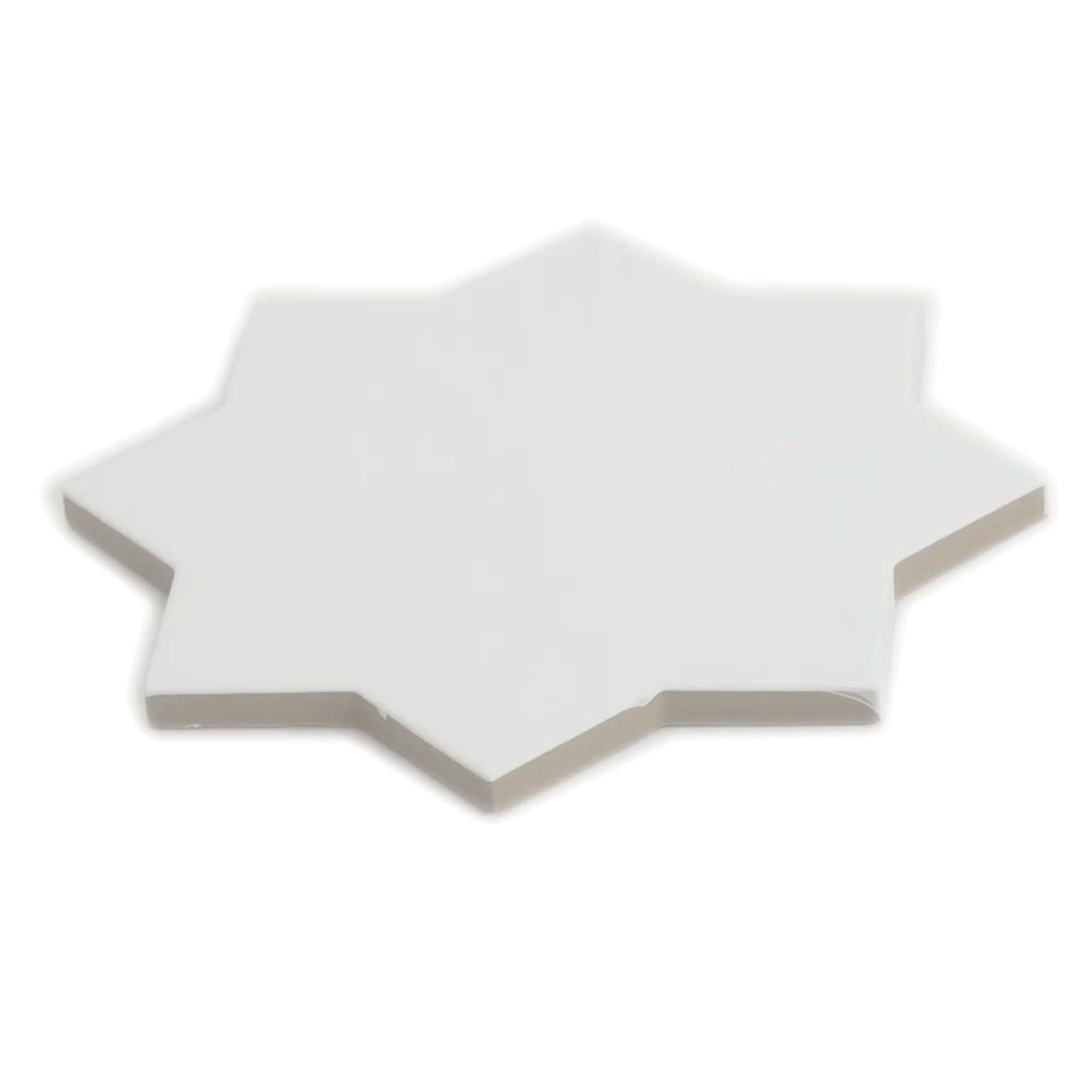 Seville 6.6 in. x 6.6 in. Matte Pure White Porcelain Star Wall and Floor Tile (5.31 sq ft/case) - 34 Pack