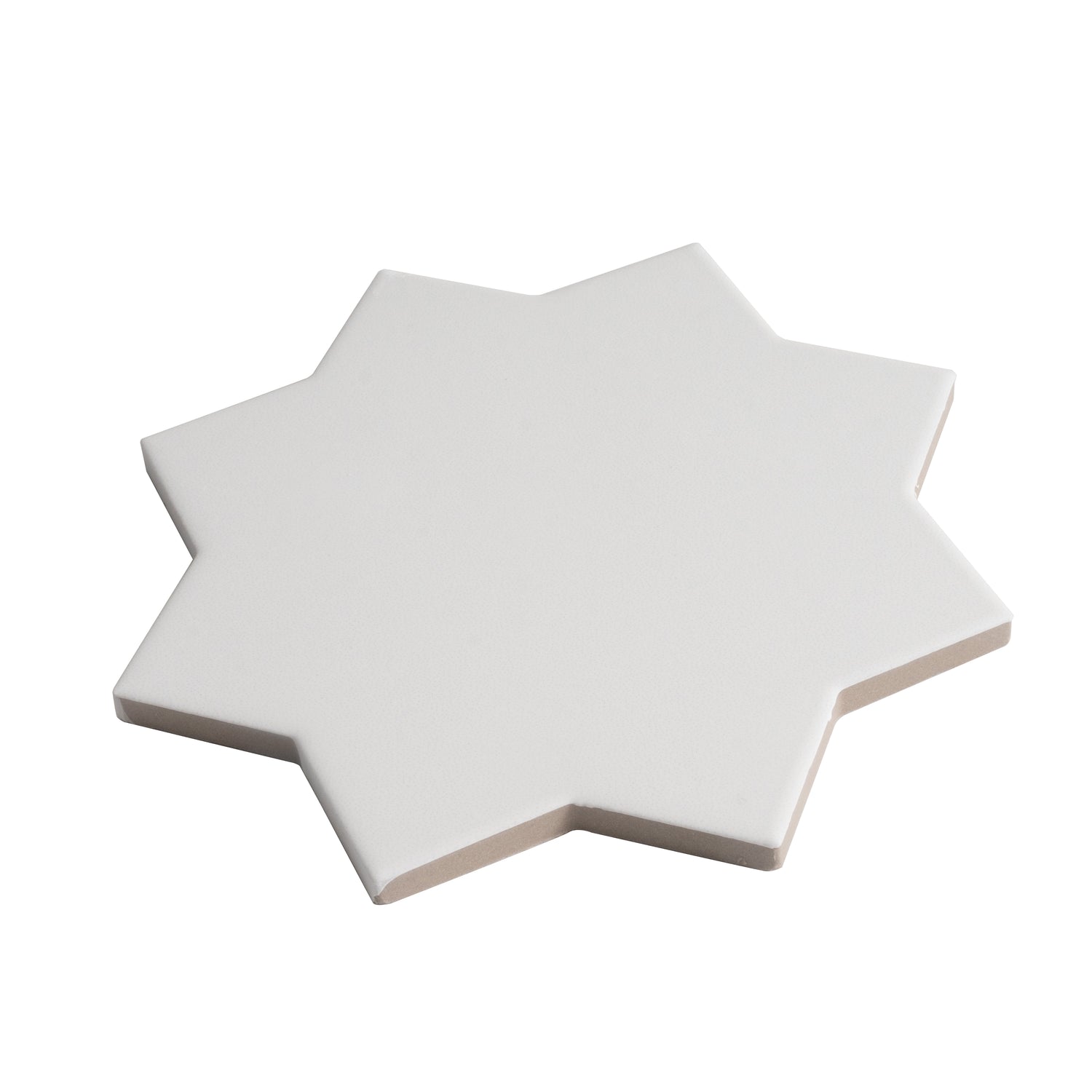 Pure White 7" Star with Terracota 5" Cross Matte Porcelain (10.62 sq ft/case) - 68 Pack
