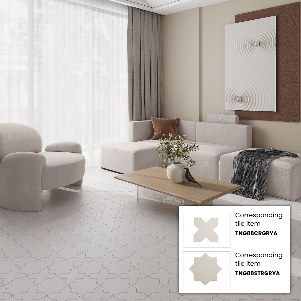 Light Gray 5x5 Matte Cross Porcelain Tile (34 pack, 5.31 sq ft/case)