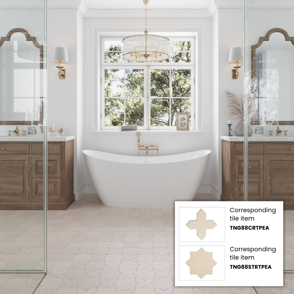 Ecru Taupe 7x7 Matte Star Porcelain Tile (34 pack, 5.31 sq ft/case)