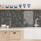 Vigoro 12 in. x 12 in. Polished Black Nero Marquina Mosaic Wall and Floor Tile (5 sq ft/case) - 5 pack - Sample