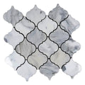 Sample - White 11x11 Polished Arabesque Calacatta Marble Mosaic Tile (5 pack, 5.35 sq ft/case)