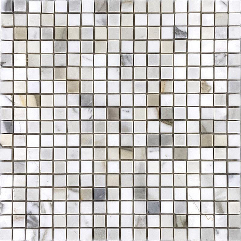 12 in. x 12 in. Matte White Calacatta Mosaic Wall and Floor Tile (5 sq ft/case) - 5 pack - Sample