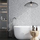 Soft White Charcoal Gray 11x11 Polished Diamond Stone Mosaic Tile (5 pack, 4.2 sq ft/case)