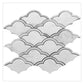 Soft White Gray 9x10 Polished Fan Scalloped Bianco Carrara Marble Mosaic Tile (5 pack, 3.06 sq ft/case)