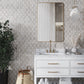 Thassos White, Wooden Grey 10x11 Polished Arabesque Marble Mosaic Tile (5 pack, 4 sq ft/case)