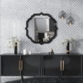 Sample - Soft White Gray 12x12 Polished Arabesque Stone Mosaic Tile (5 pack, 4.83 sq ft/case)