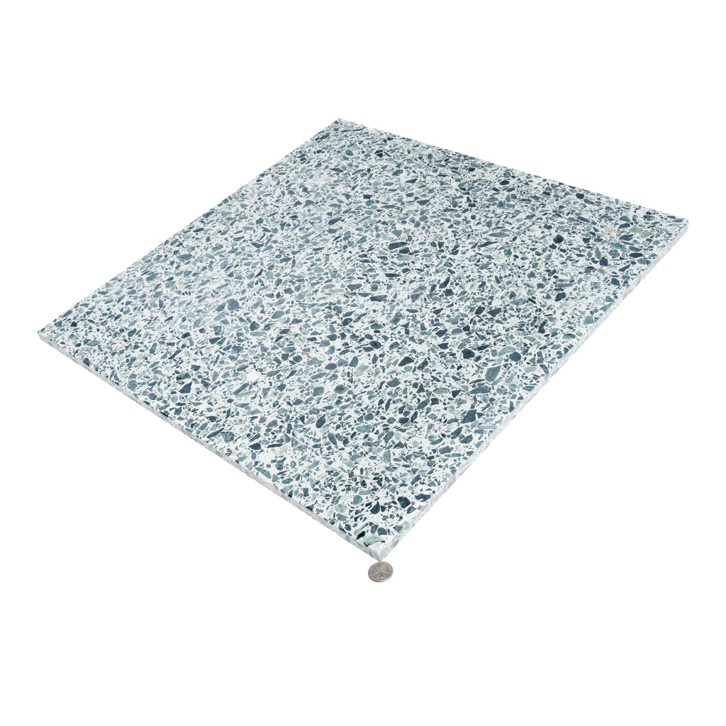 Terraforma 23.62 in. x 23.62 in. Honed Forest Green and White Terrazzo Large Format Wall and Floor Tile (7.75 sq ft/case) - 2 Pack