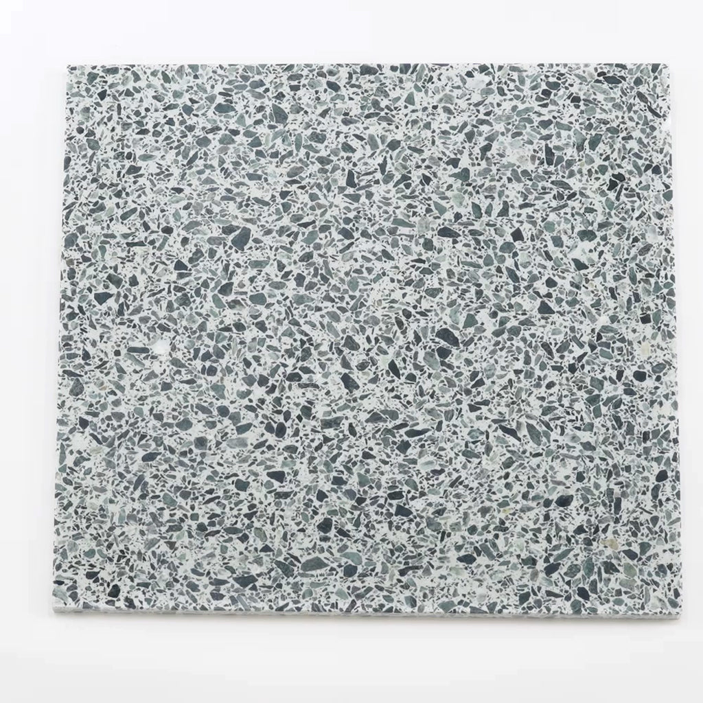 Terraforma 23.62 in. x 23.62 in. Honed Forest Green and White Terrazzo Large Format Wall and Floor Tile (7.75 sq ft/case) - 2 Pack