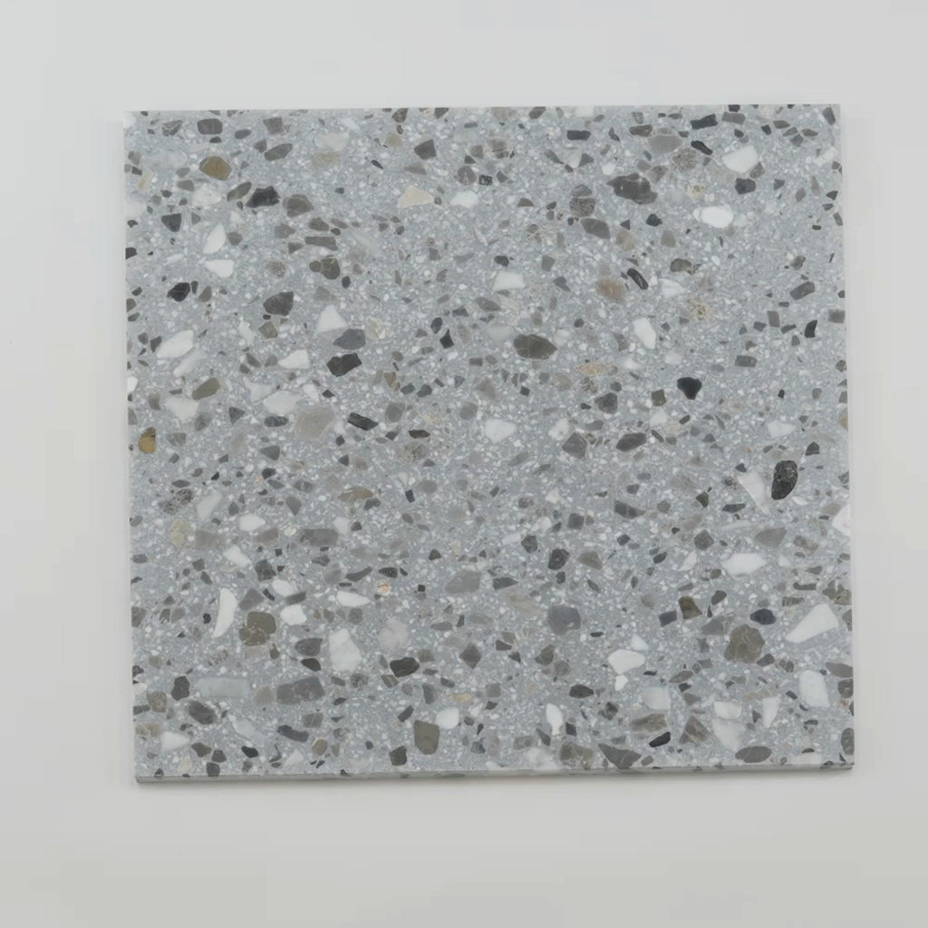 Terraforma 23.62 in. x 23.62 in. Honed Gray Beige Terrazzo Large Format Wall and Floor Tile (7.75 sq ft/case) - 2 Pack