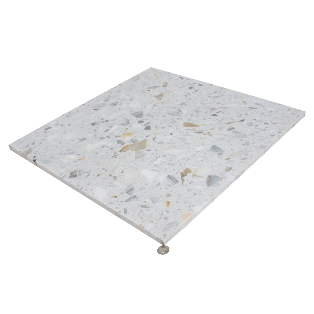 Terraforma 23.62 in. x 23.62 in. Honed White Gold Terrazzo Large Format Wall and Floor Tile (7.75 sq ft/case) - 2 Pack