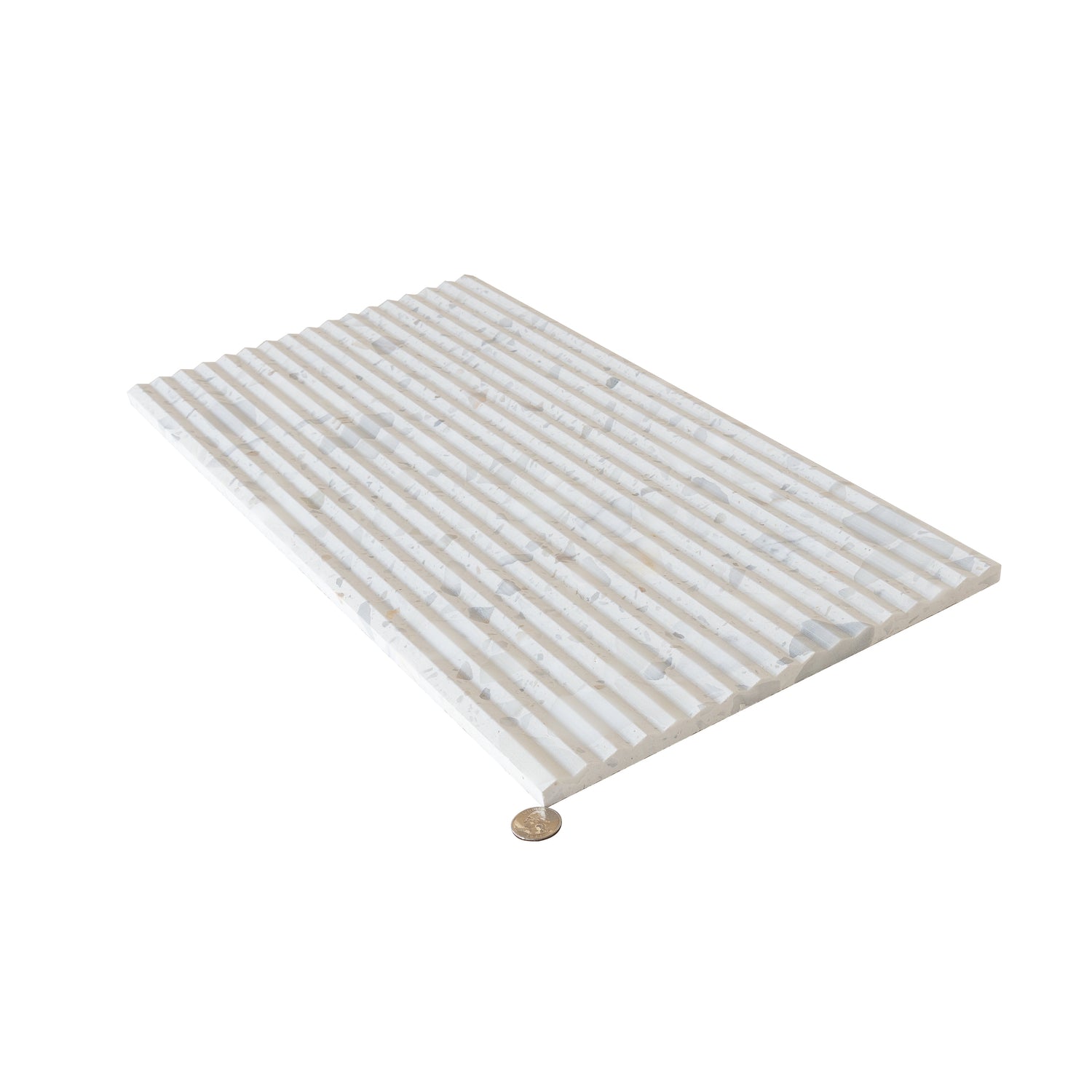 Sample - White, Beige 12x24 Textured Terrazzo Large Tile (7.75 sq ft/case, 4-Pack)