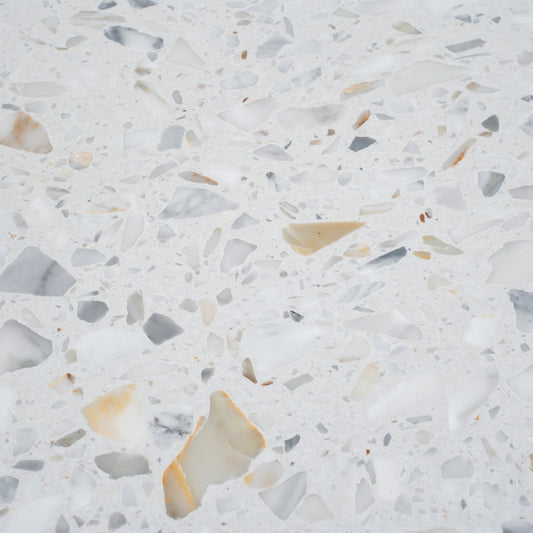 White Gold 24x24 Honed Square Terrazzo Large Format Tile (2 pack, 7.75 sq ft/case) - Sample