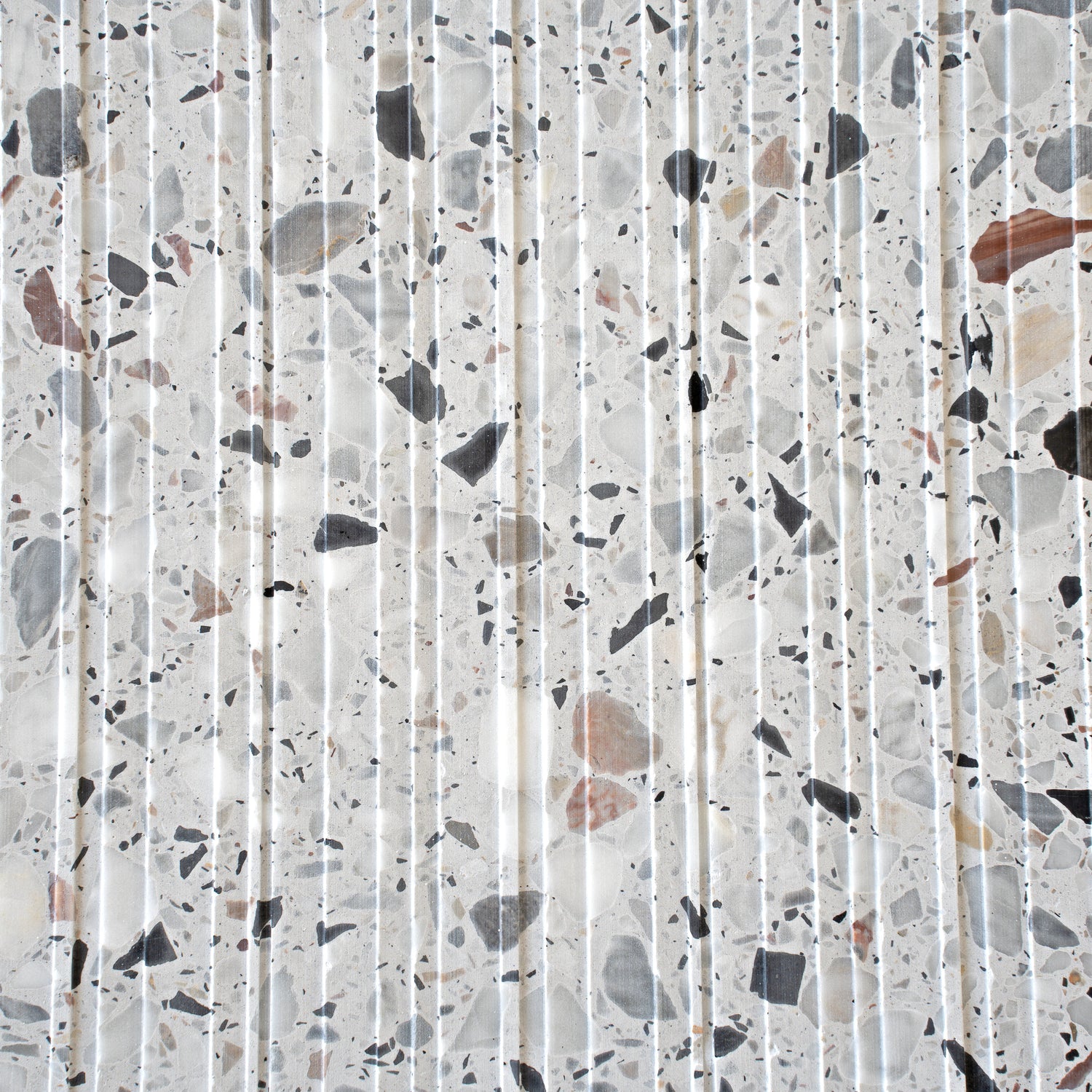 Sample - White 12x24 Fluted Terrazzo Large Tile (7.75 sq ft/case, 4-Pack)