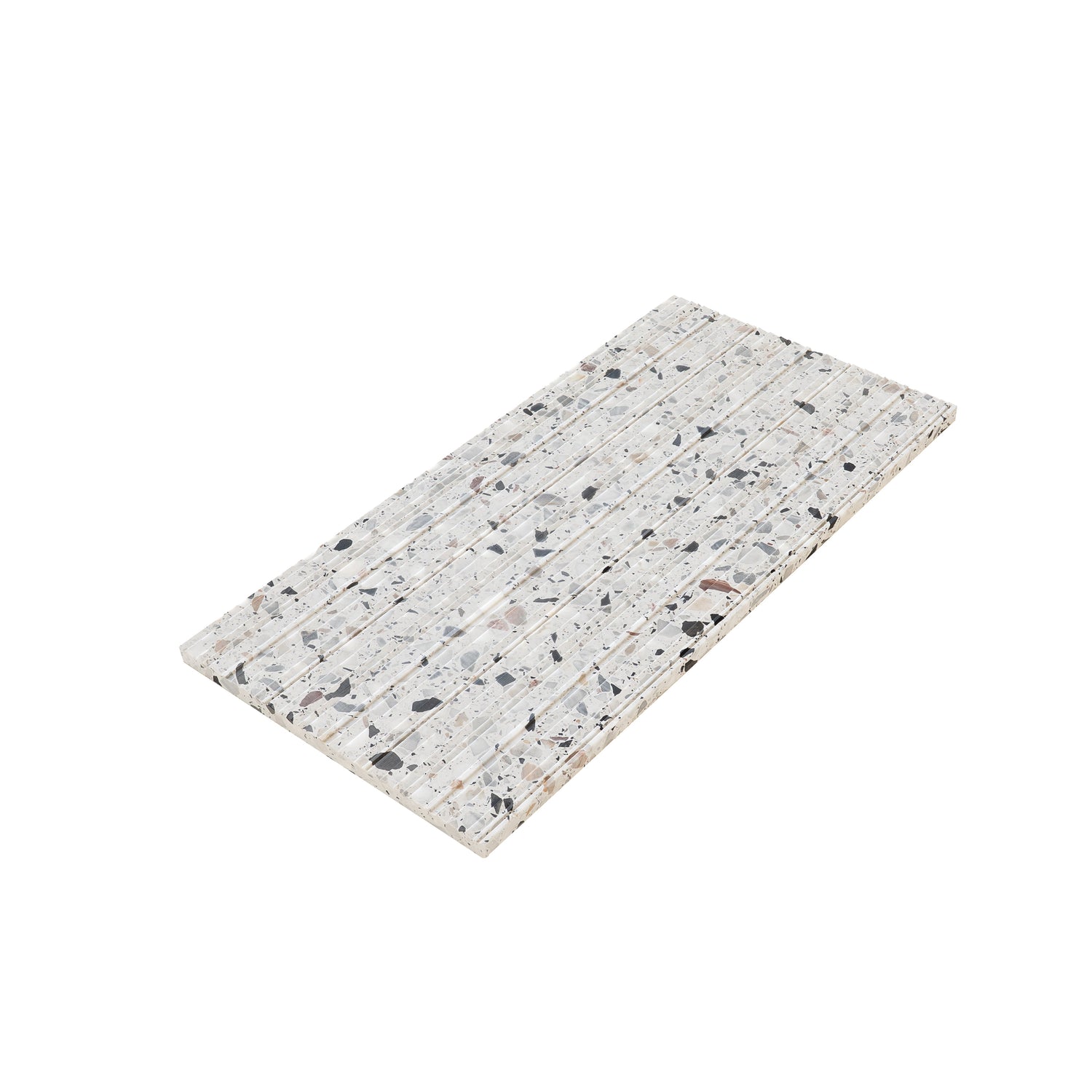 Sample - White 12x24 Fluted Terrazzo Large Tile (7.75 sq ft/case, 4-Pack)