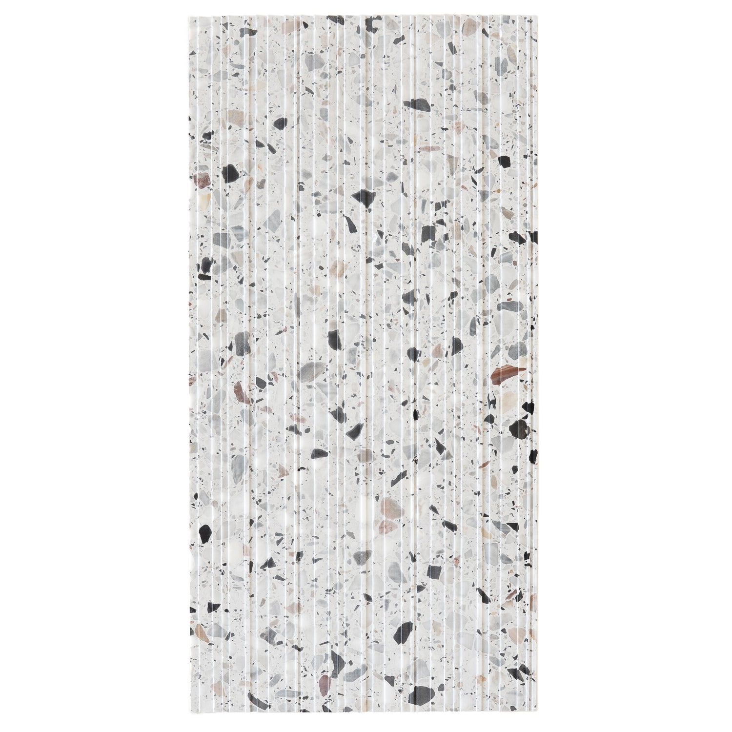 Sample - White 12x24 Fluted Terrazzo Large Tile (7.75 sq ft/case, 4-Pack)