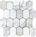 Sample - Misty White Gray 12x13 Polished Picket Lantern Calacatta Gold Mosaic Tile (5 pack, 5.59 sq ft/case)