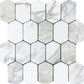 Misty White Gray 12x13 Polished Picket Lantern Calacatta Gold Mosaic Tile (5 pack, 5.59 sq ft/case)