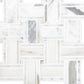 White Gray 12x12 Polished Basketweave Calacatta Gold, Thassos Mosaic Tile (5 pack, 4.83 sq ft/case)