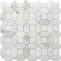 Sample - White Gray 12x12 Polished Octagon & Dot Calacatta Gold, Thassos Mosaic Tile (5 pack, 5.17 sq ft/case)