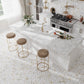 White Gray Gold 12x12 Polished Clover Dolomite, Carrara, Calacatta Macchia Vecchia Mosaic Tile (5 pack, 4.51 sq ft/case)
