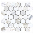 Sample - White Gray 12x12 Polished Hexagon Calacatta Gold Marble Mosaic Tile (5 pack, 4.83 sq ft/case)