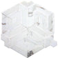 White Gray 9x10 Polished Tumbling cube Calacatta Gold, Thassos Mosaic Tile (5 pack, 3.28 sq ft/case)