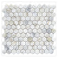 White Gray 11x12 Polished Hexagon Calacatta Gold Marble Mosaic Tile (5 pack, 4.55 sq ft/case)