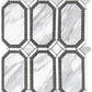 white gray Calacatta marble octagon mosaic tile with Thasso and Lagos Azul accents in polished finish