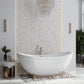 White Gray 11x12 Polished Penny Round Marble Mosaic Tile (5 pack, 4.47 sq ft/case)