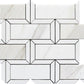 White Gray 10x12 Polished Framed Brick Calacatta Gold, Thassos Mosaic Tile (5 pack, 4 sq ft/case)