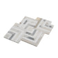 polished white gray calacatta gold and thassos mosaic tile in chevron pattern for wall and floor