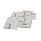 Serena 10x10 White Gray Calacatta Gold, Thassos Mosaic Chevron Wall and Floor Tile (5 Pack, 3.47 sq ft/case) - Sample