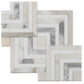 Serena 10x10 White Gray Calacatta Gold, Thassos Mosaic Chevron Wall and Floor Tile (5 Pack, 3.47 sq ft/case) - Sample